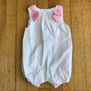 Janie and Jack pink stripe romper